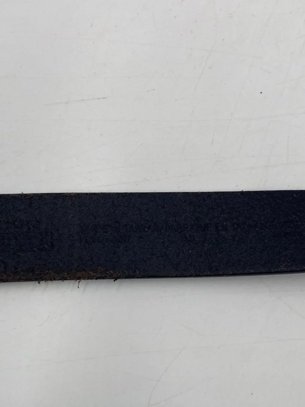 Lands' End Black Leather Dress Belt Mens Size 34/36 Silver Buckle 1 1/8